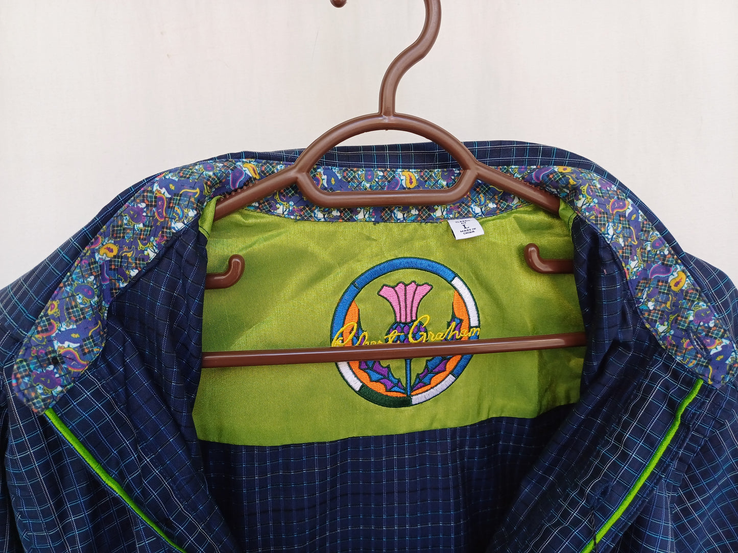 New With Tags $228 Robert Graham Classic Fit Check Shirt Mens L