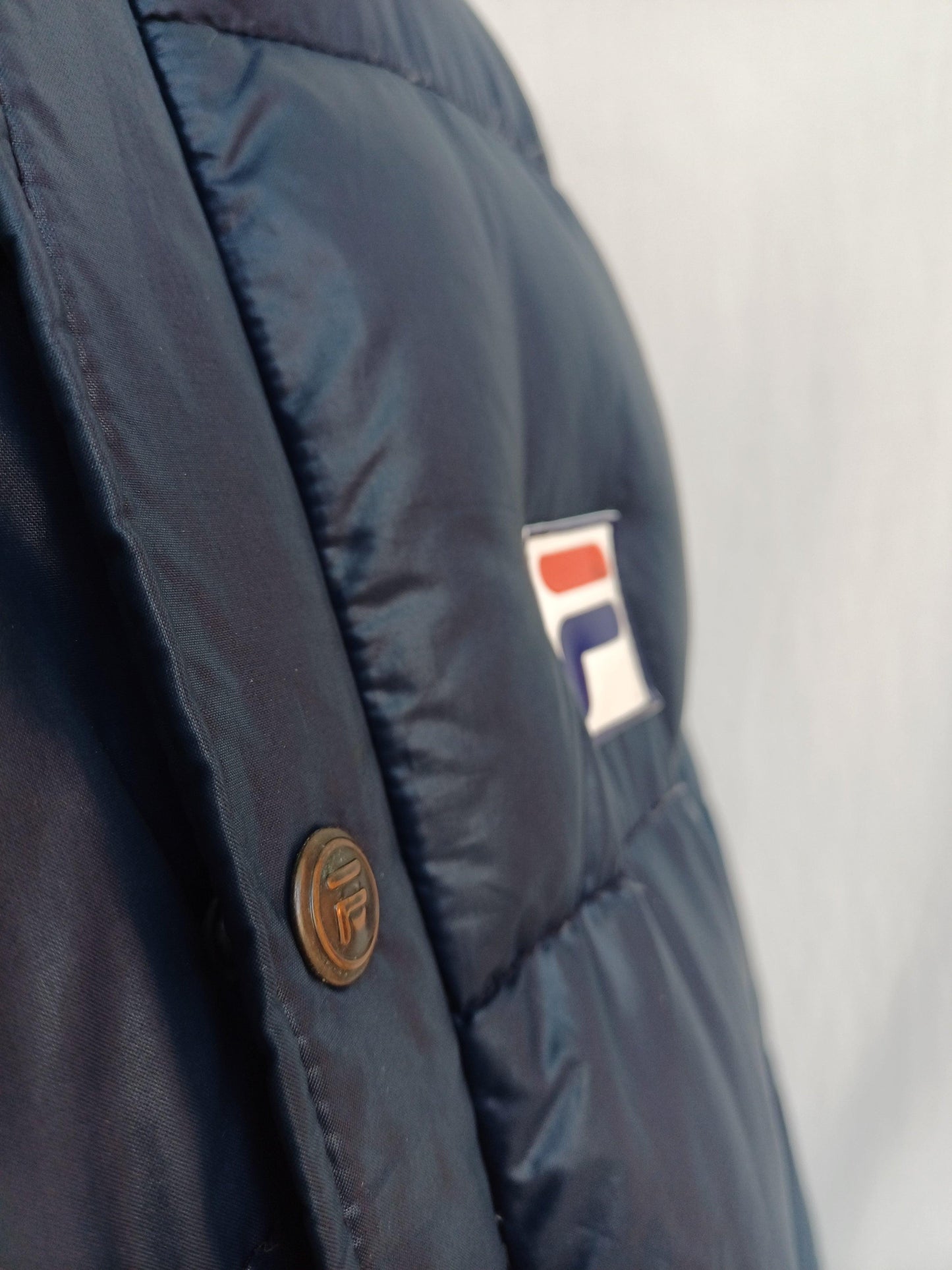 Vintage FILA Shiny Goose Down Nylon Puffer Jacket Mens M