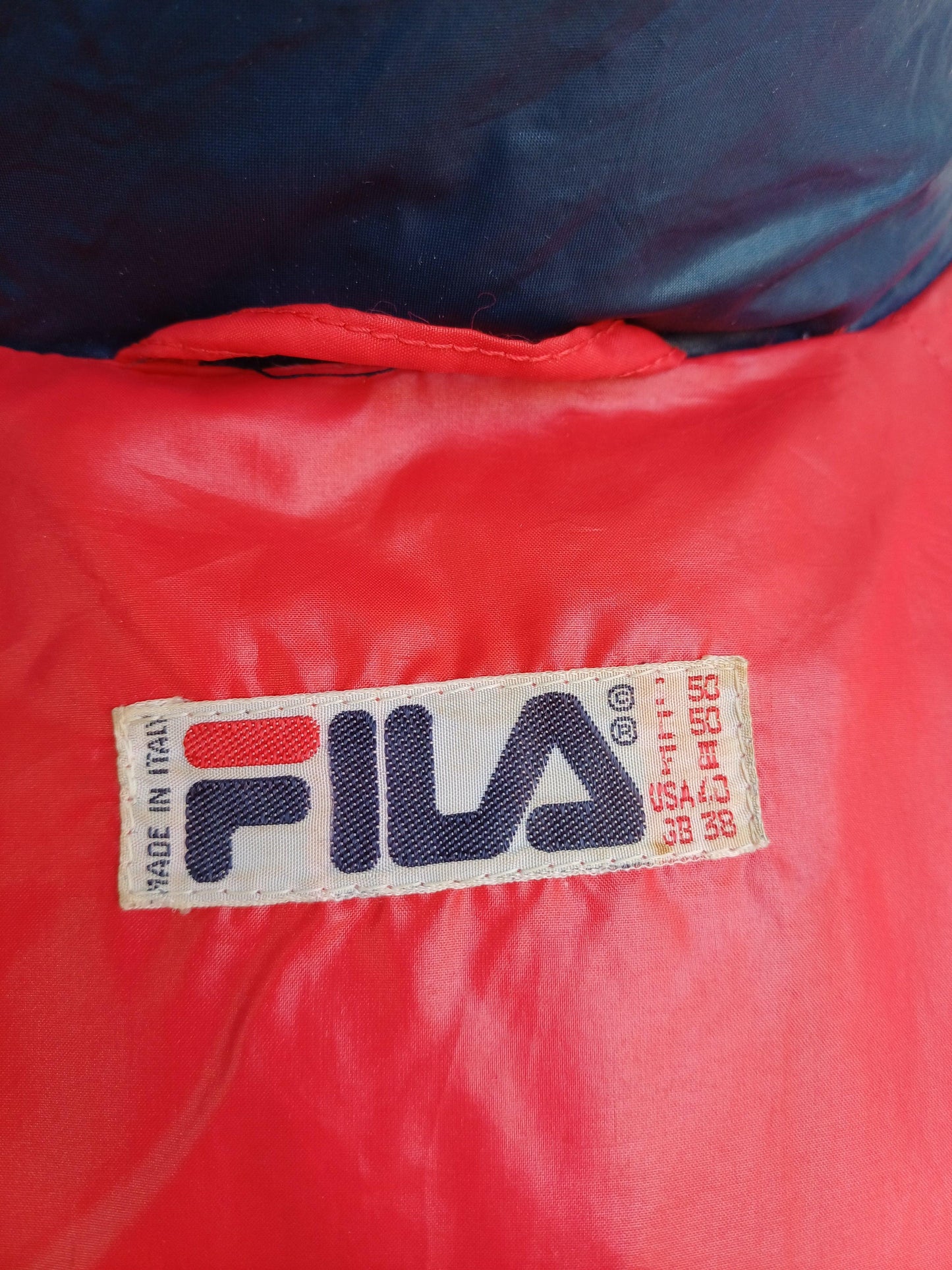 Vintage FILA Shiny Goose Down Nylon Puffer Jacket Mens M