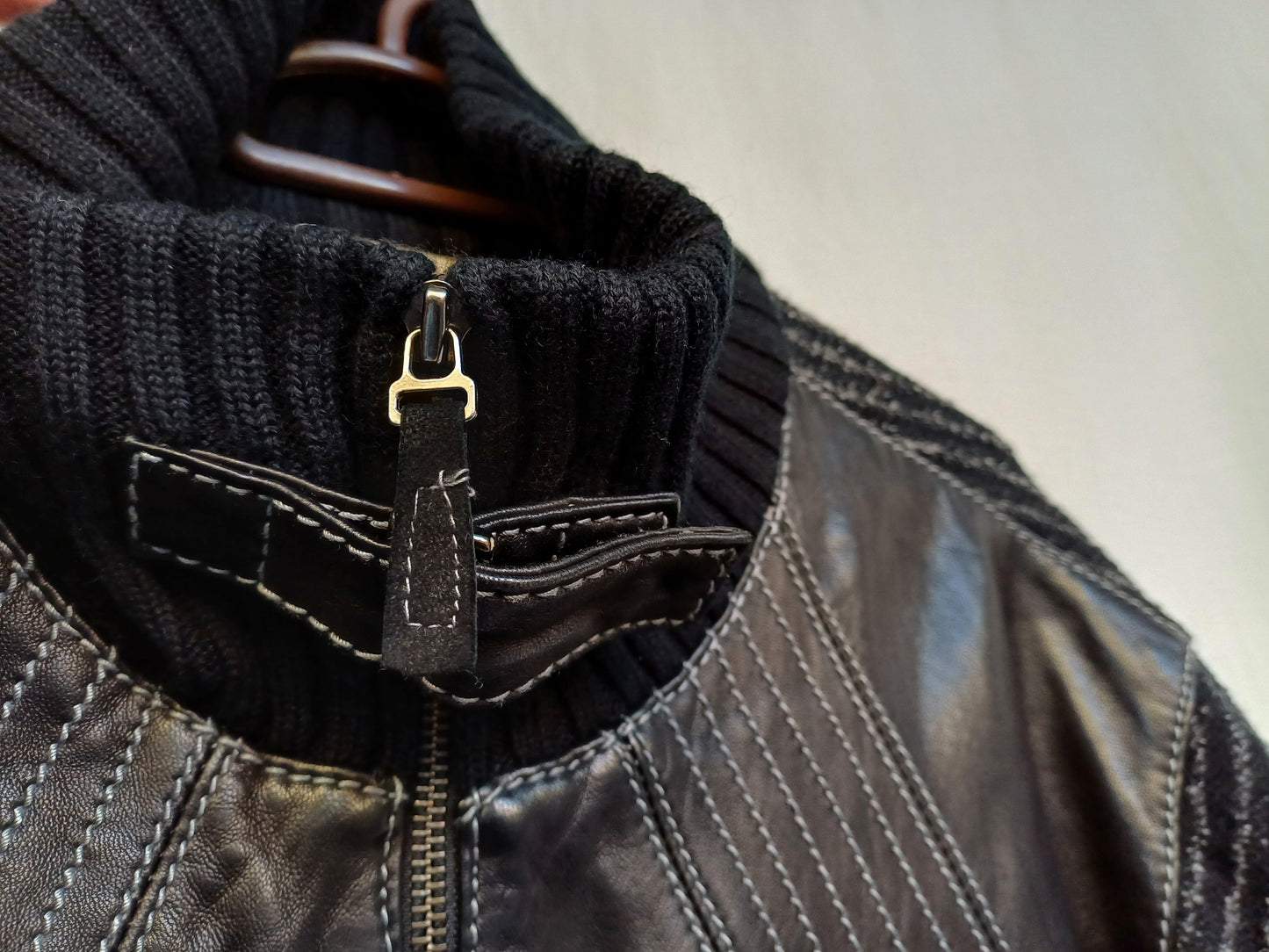 Torras Real Leather/Wool Mens Zip Jacket EU 50/US 40