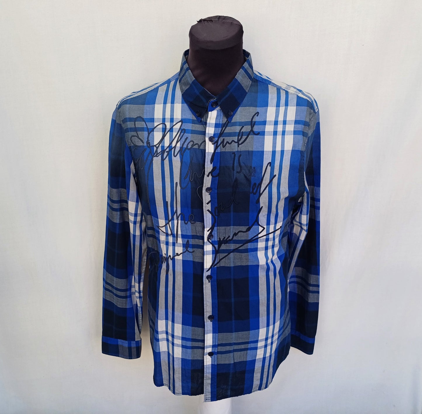 Desigual Regular Fit Cotton Button Down Shirt Mens L