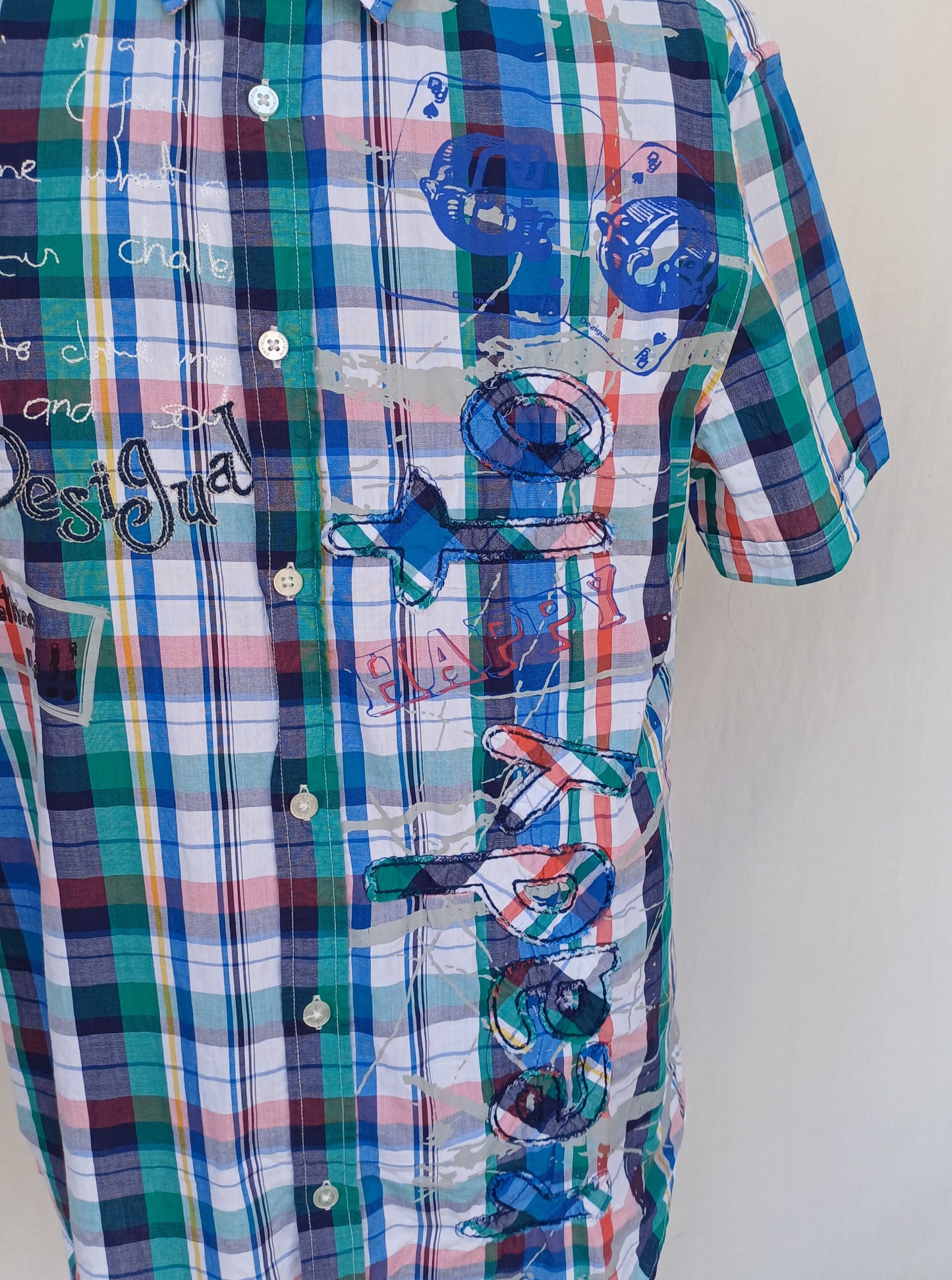 Desigual Regular Fit Cotton Button Down Shirt Mens M