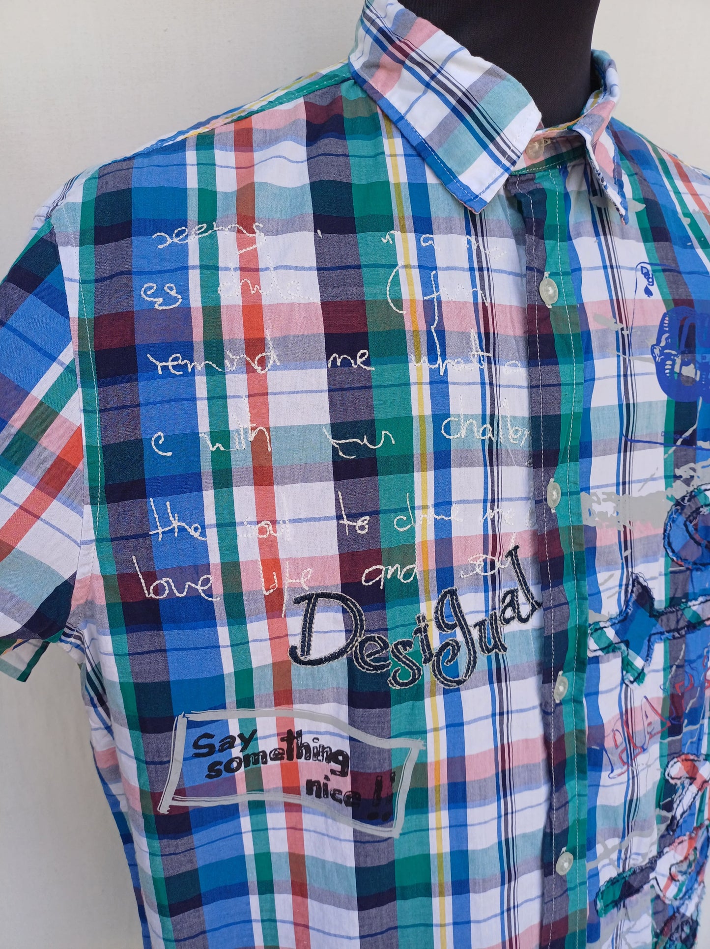 Desigual Regular Fit Cotton Button Down Shirt Mens M