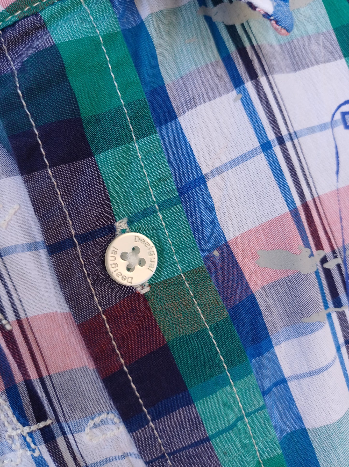 Desigual Regular Fit Cotton Button Down Shirt Mens M