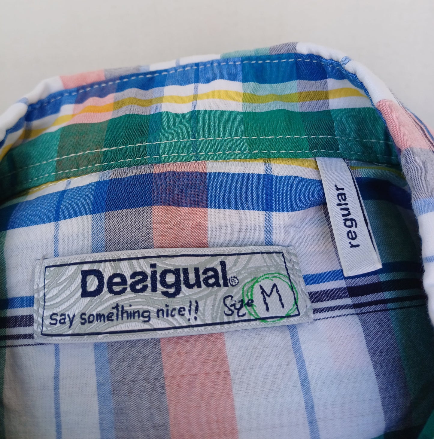 Desigual Regular Fit Cotton Button Down Shirt Mens M