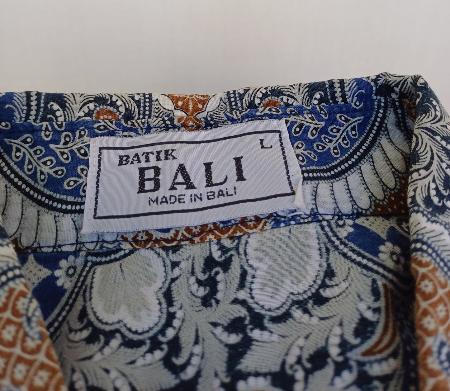 Vintage Bali Hawaiian Cotton Button Shirt Mens L