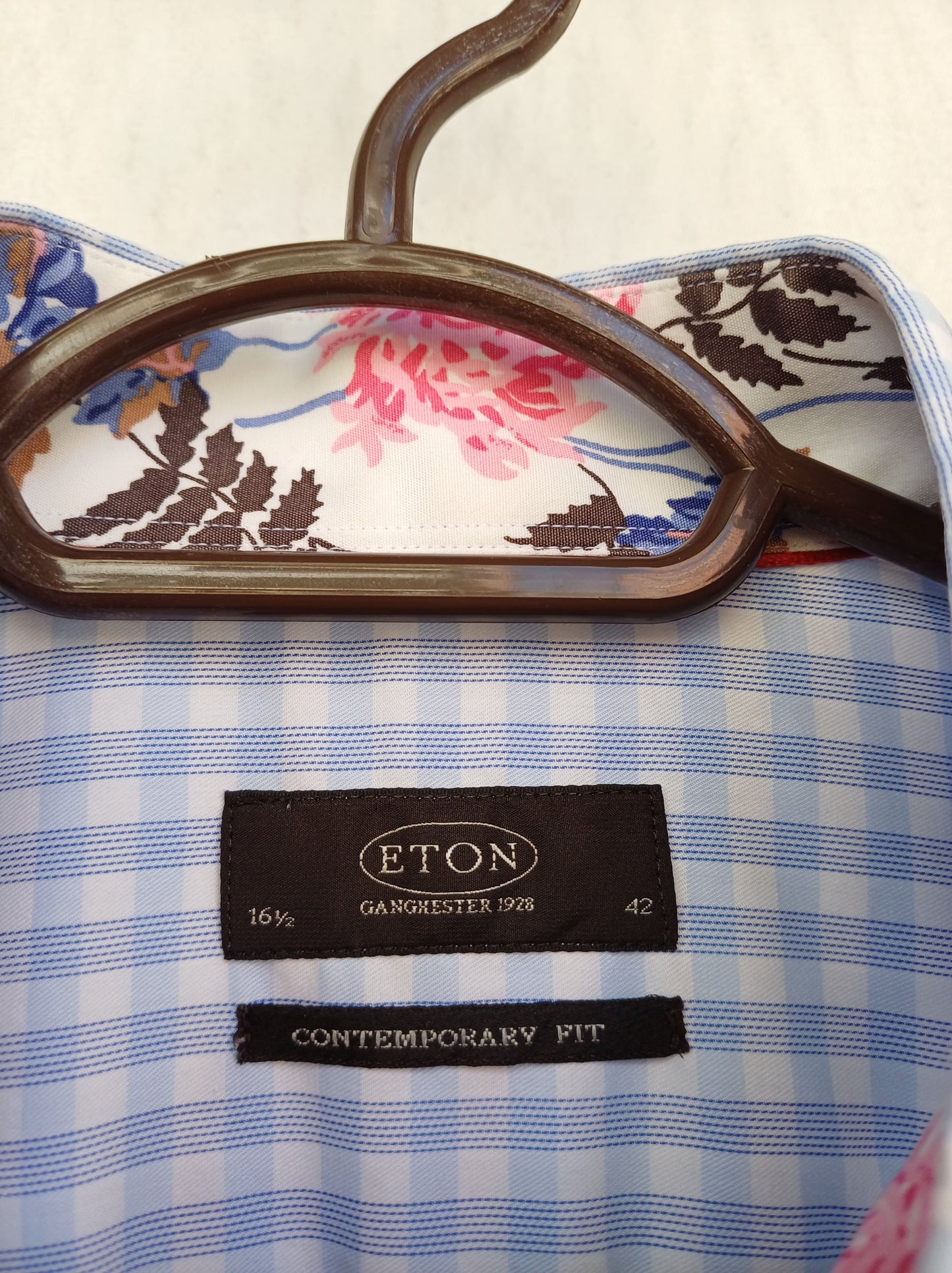 Eton Contemporary Fit Cotton Button Shirt Size 42/16.5
