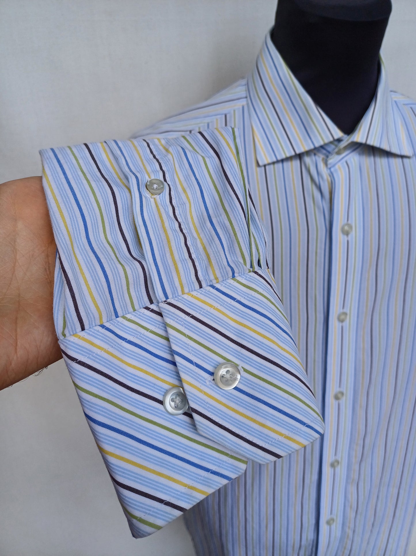 Katharine Hamnett London 100% Cotton Button Shirt Size 42/16.5