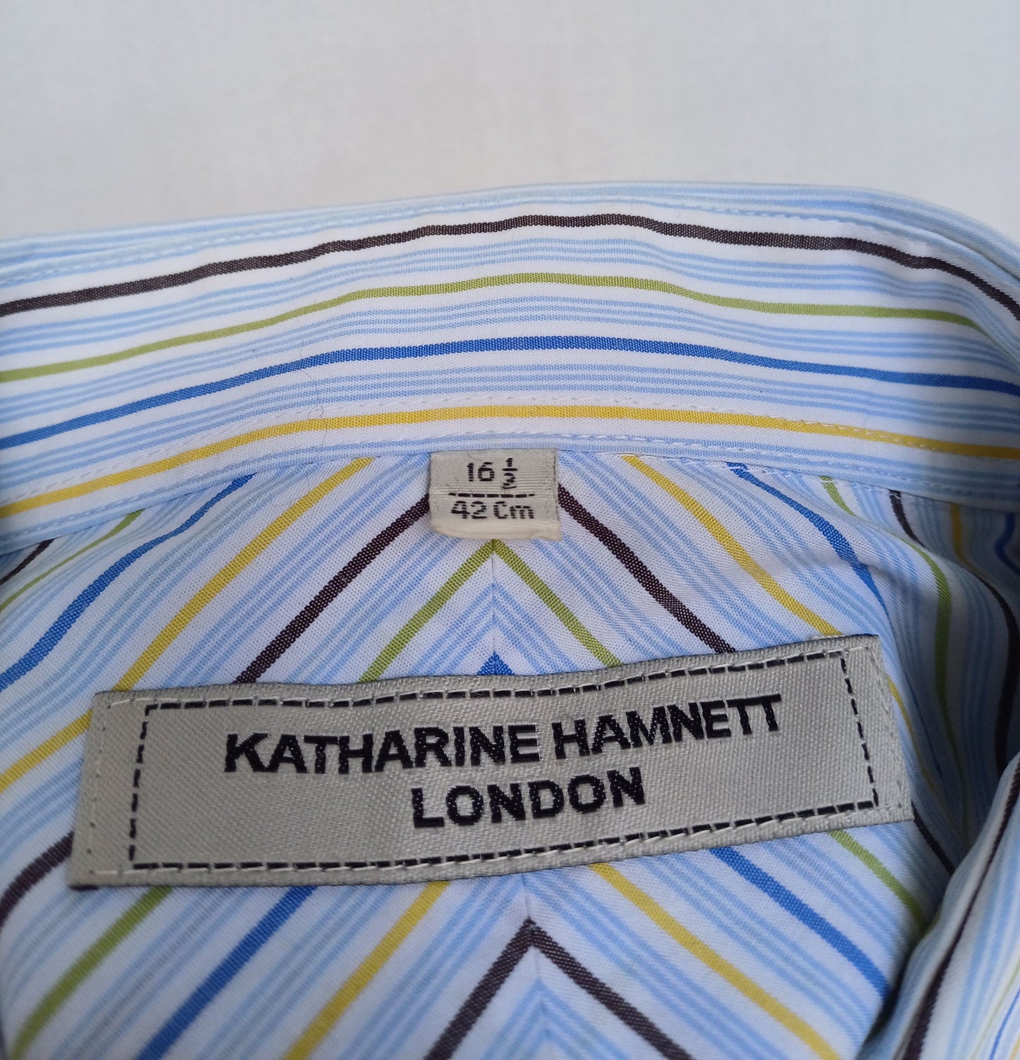Katharine Hamnett London 100% Cotton Button Shirt Size 42/16.5