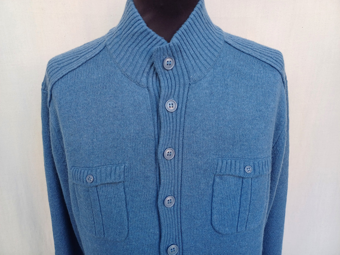 David Saddler Business Collection Wool/Cashmere Button Cardigan Sweater 54/Mens XL