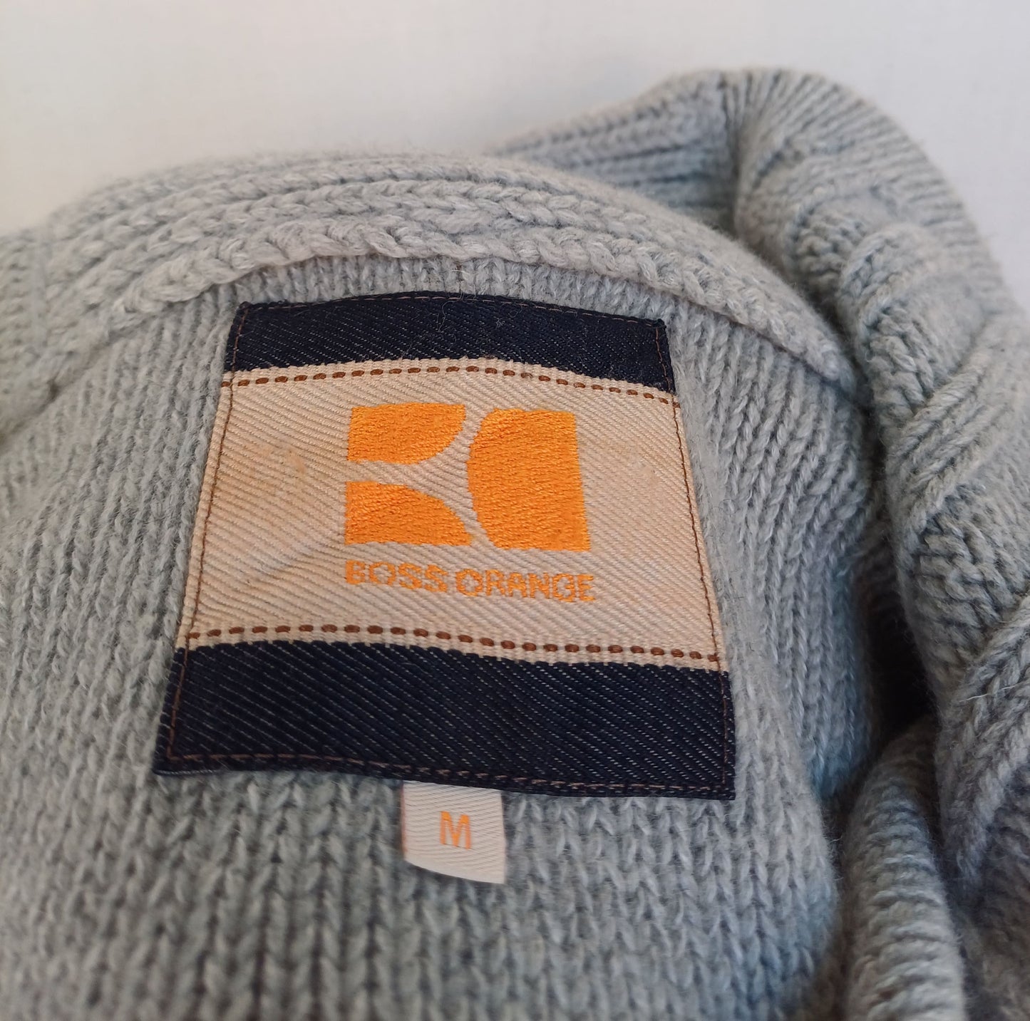 Hugo Boss Orange Wool/Cotton Button Pullover Knit Sweater Mens M