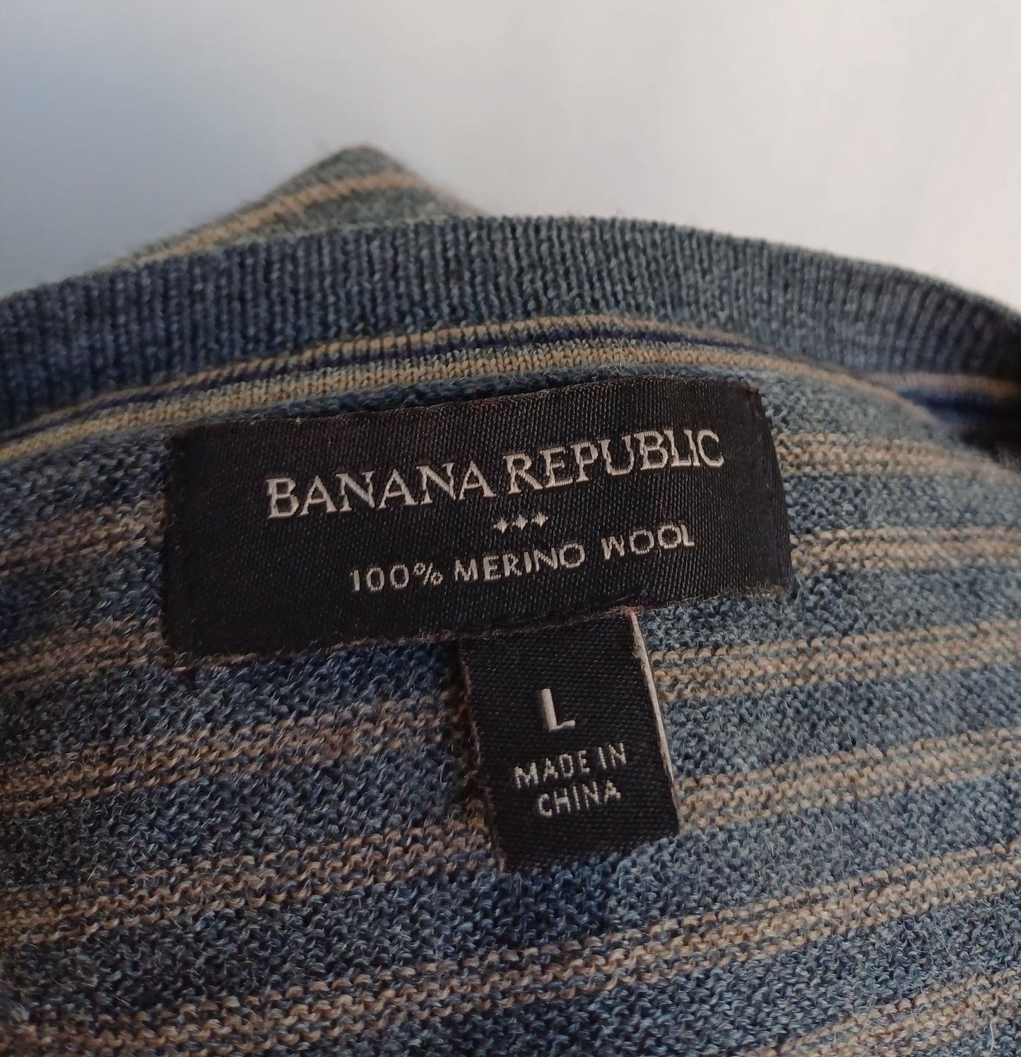 Banana Republic Striped Merino Wool Sweater Mens L