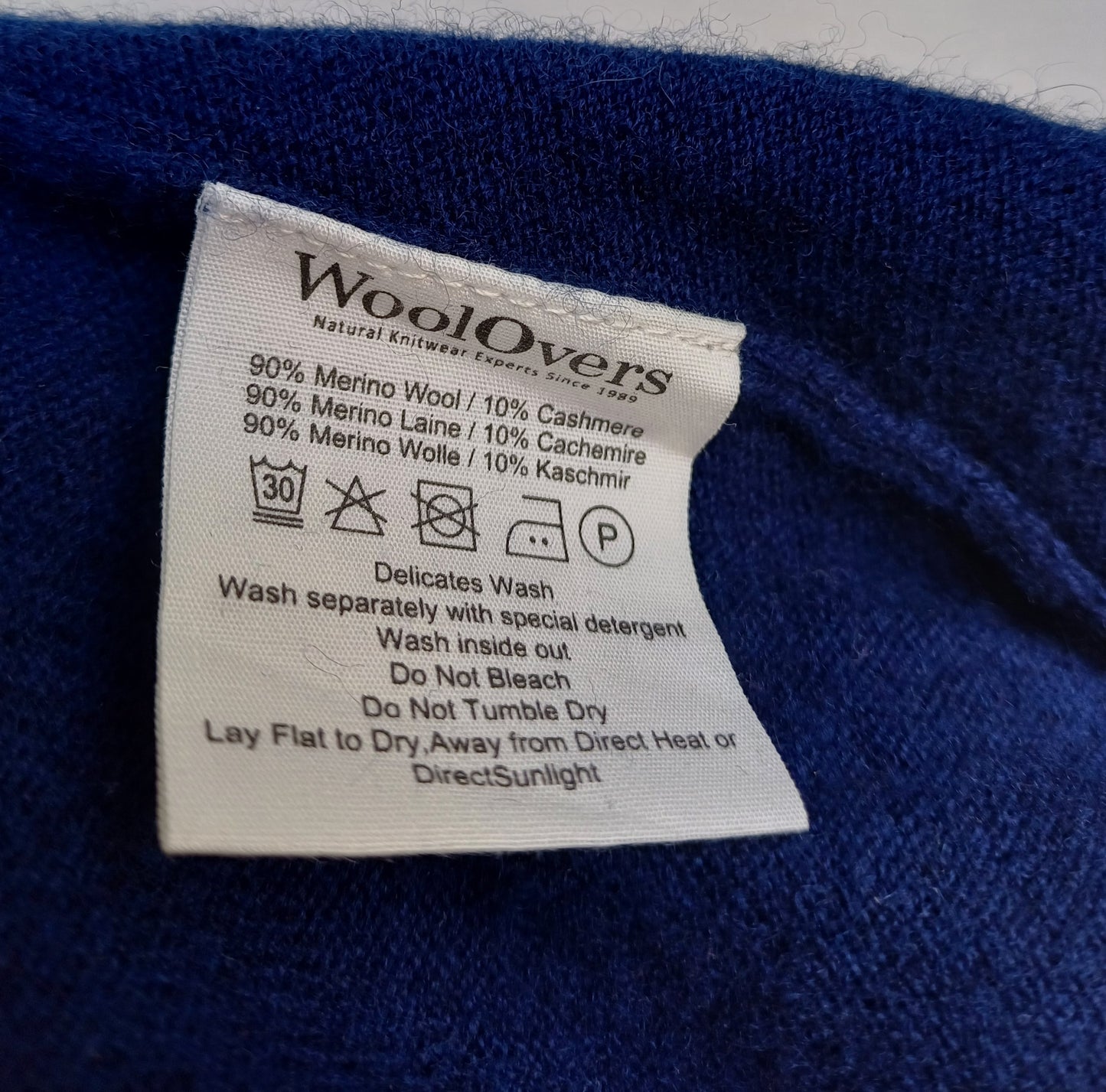 Woolovers Full Zip Wool/Cashmere Hodded Cardigan Sweater Mens L