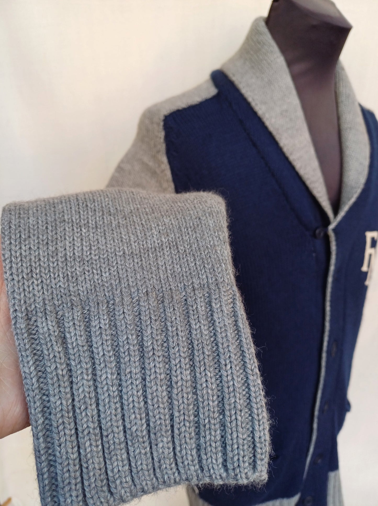 Franklin Marshall Shawl Collar Merino Wool Cardigan Mens L