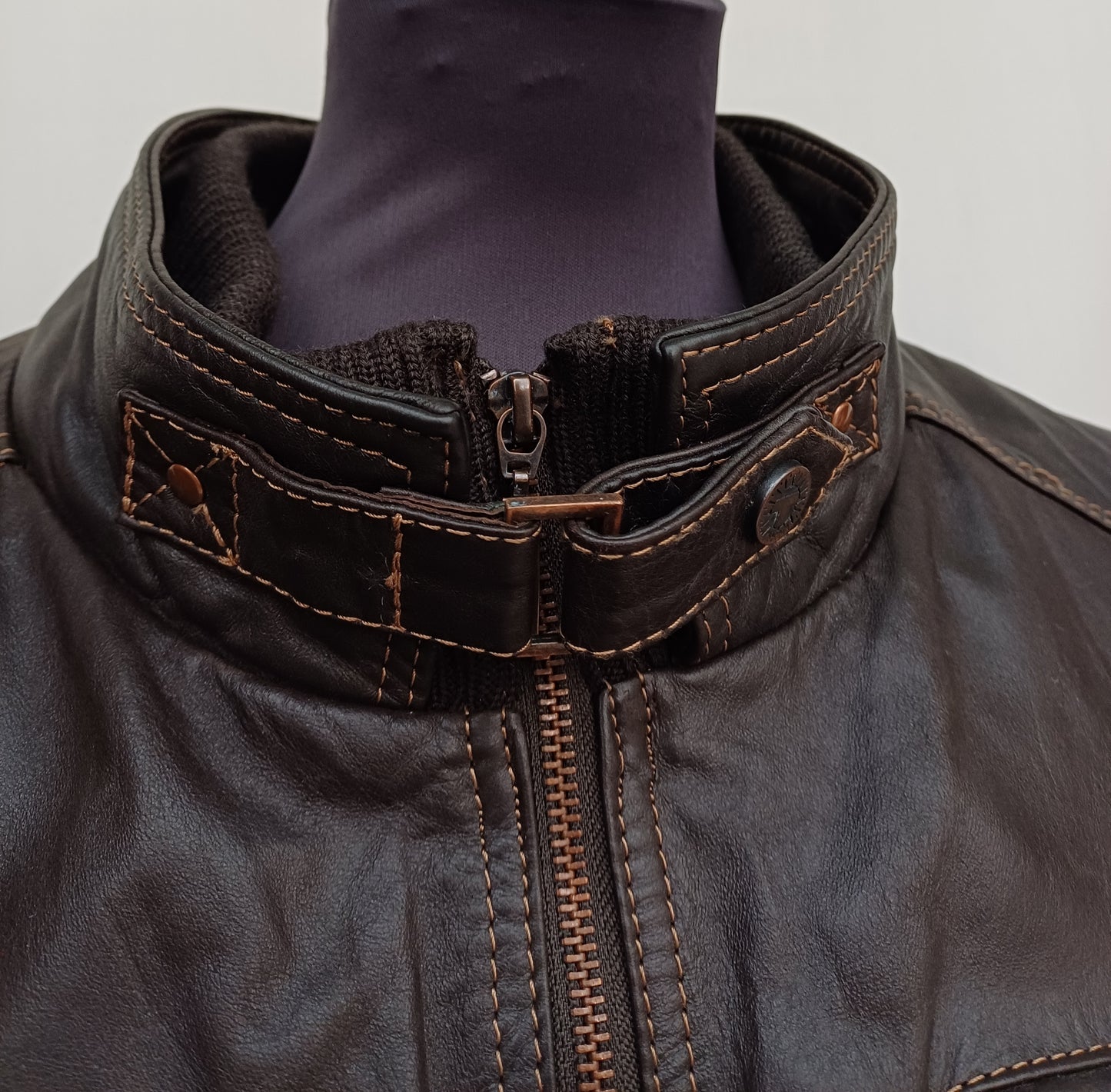Trapper Real Nappa Cow Leather Jacket Mens 60/3XL