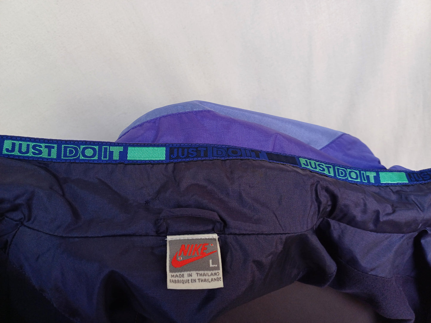 Vintage Nike Just Do It Big Logo Windbreaker Track Top Jacket Mens L