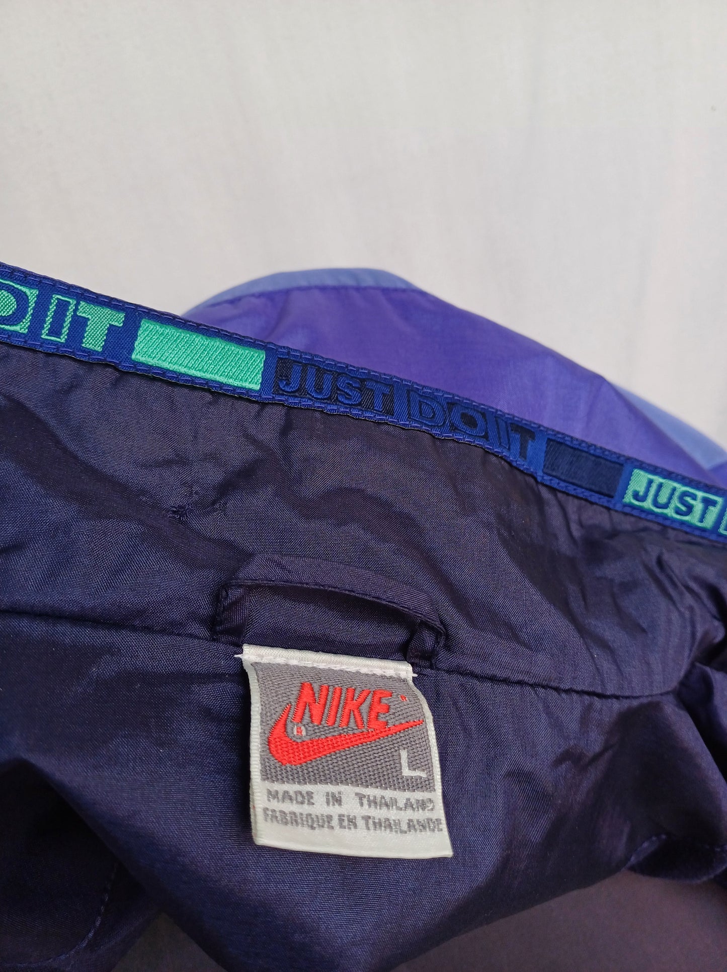 Vintage Nike Just Do It Big Logo Windbreaker Track Top Jacket Mens L