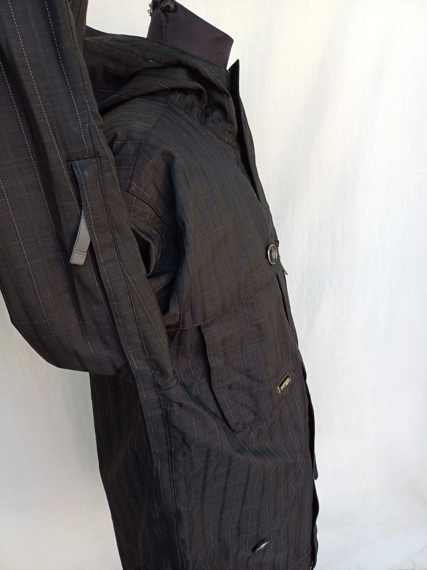Burton Esquire Snowboarding Ski Jacket Black Pinstripe Mens L