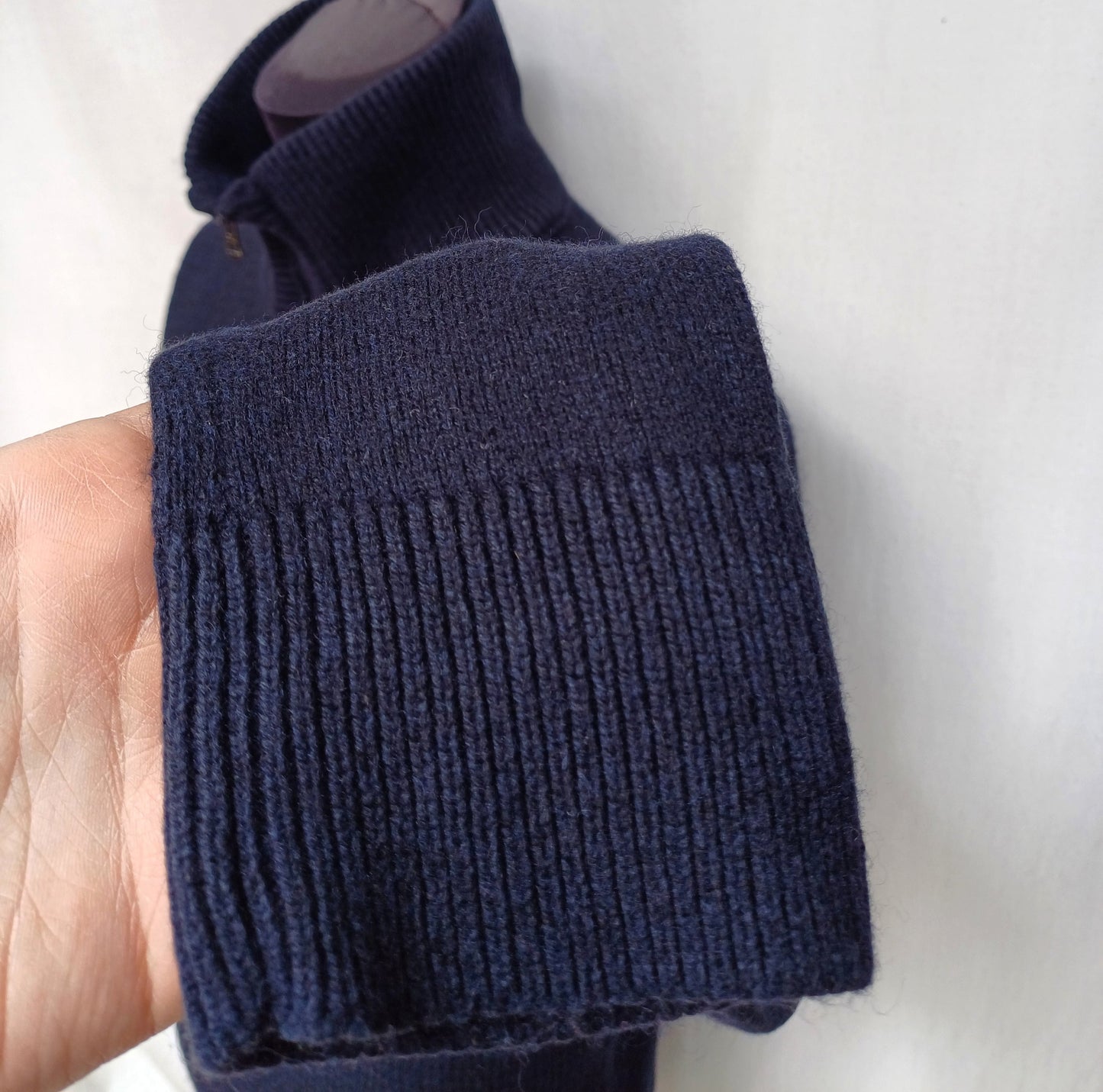Hugo Boss Orange Wool/Cotton Zip Pullover Knit Sweater Mens M