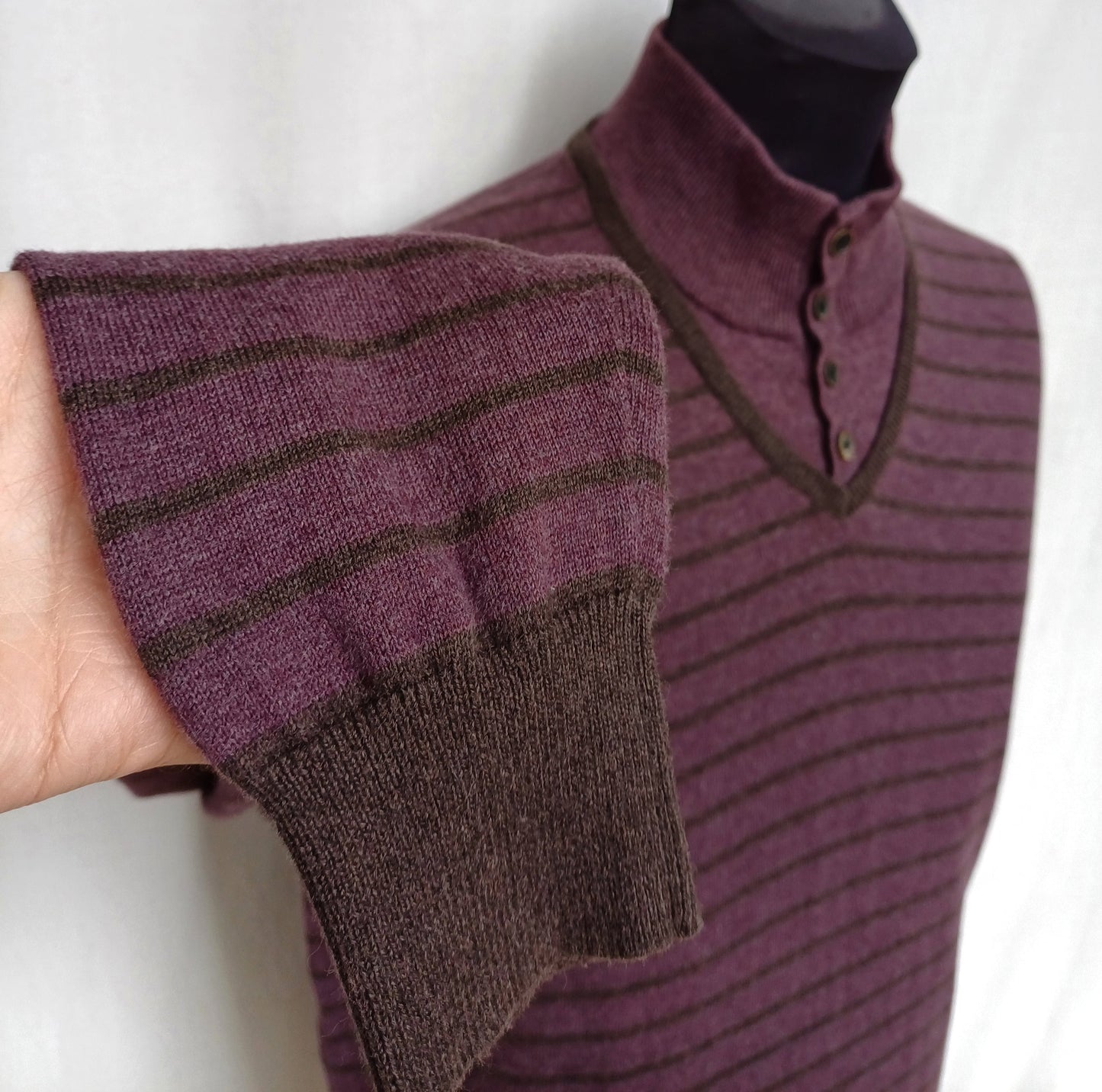 Massimo Dutti Button Cotton/Cashmere Sweater Mens L