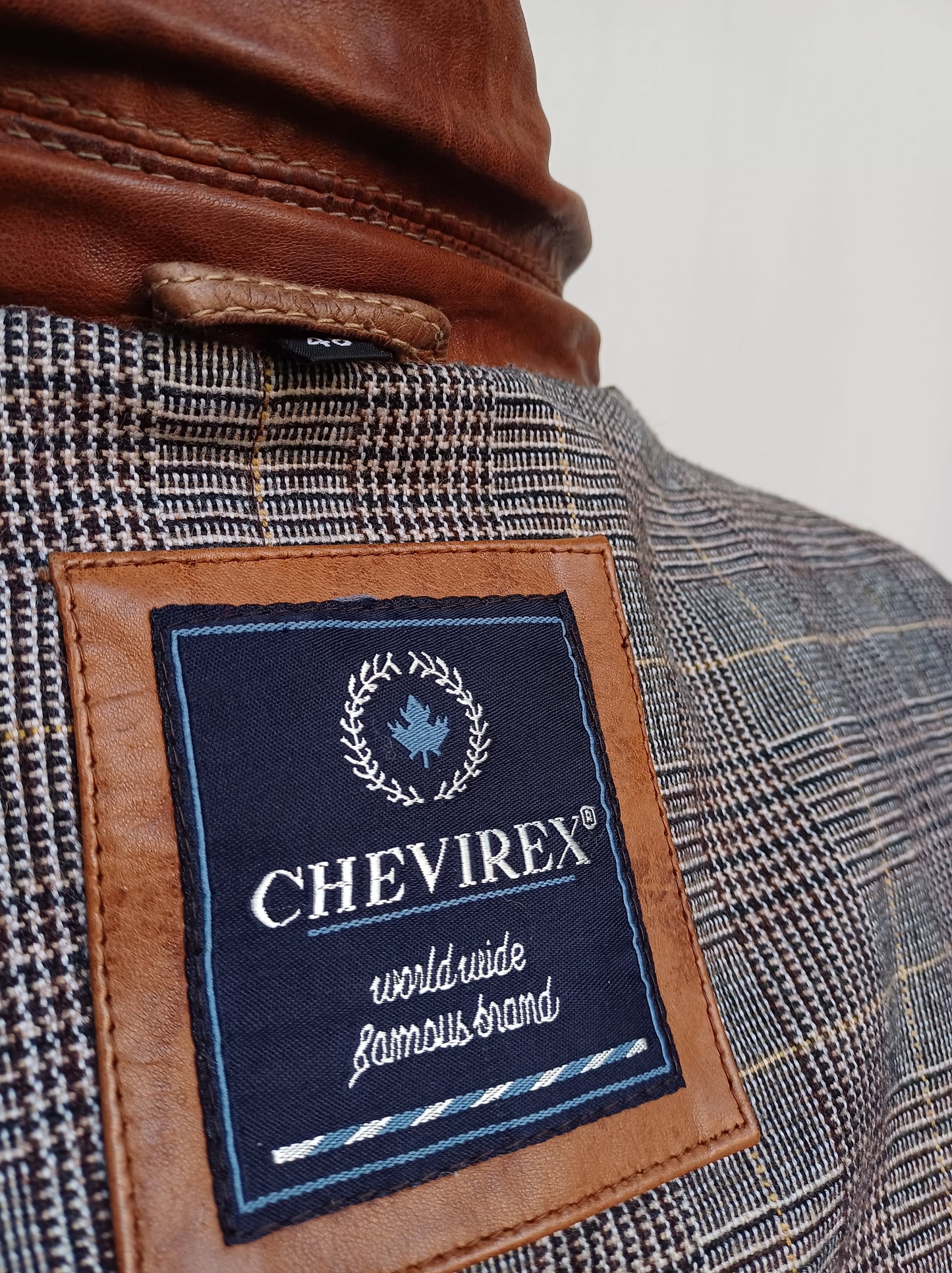 Chevirex Motorcycle Style Real Leather Jacket Mens 48/50