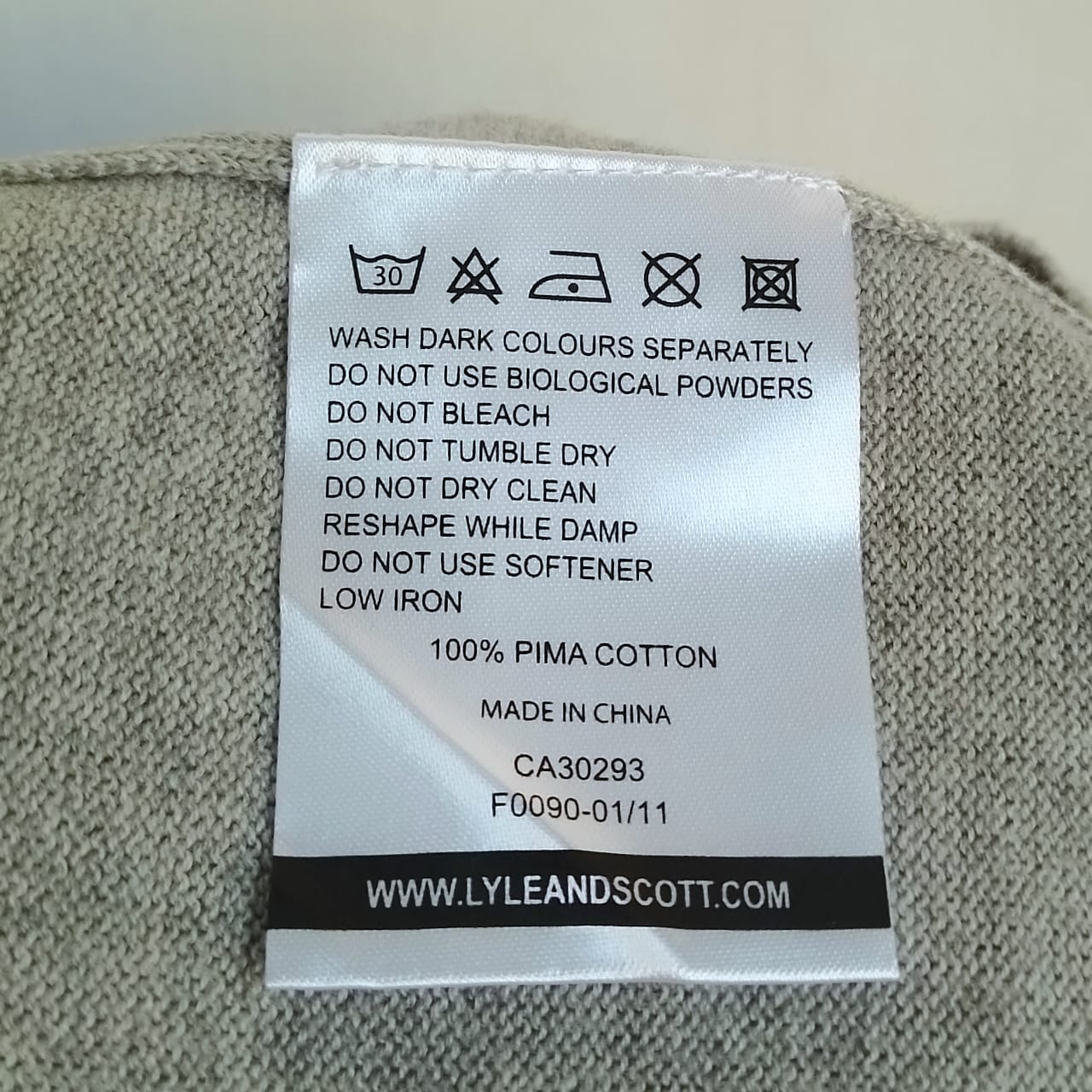 Lyle & Scott 100% Pima Cotton Pullover Sweater Mens L