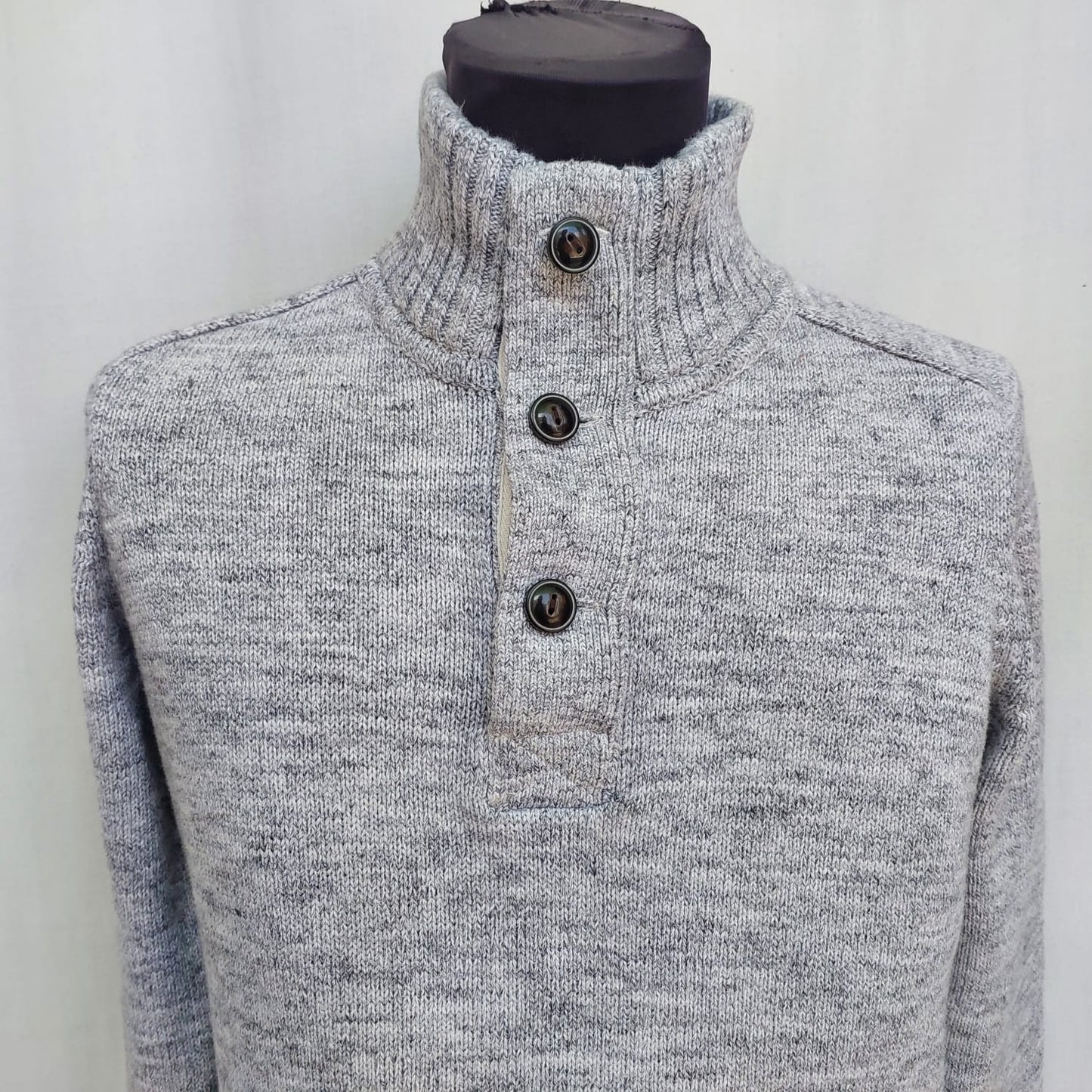 H&M X L.O.G.G High Collar Button Sweater Mens M