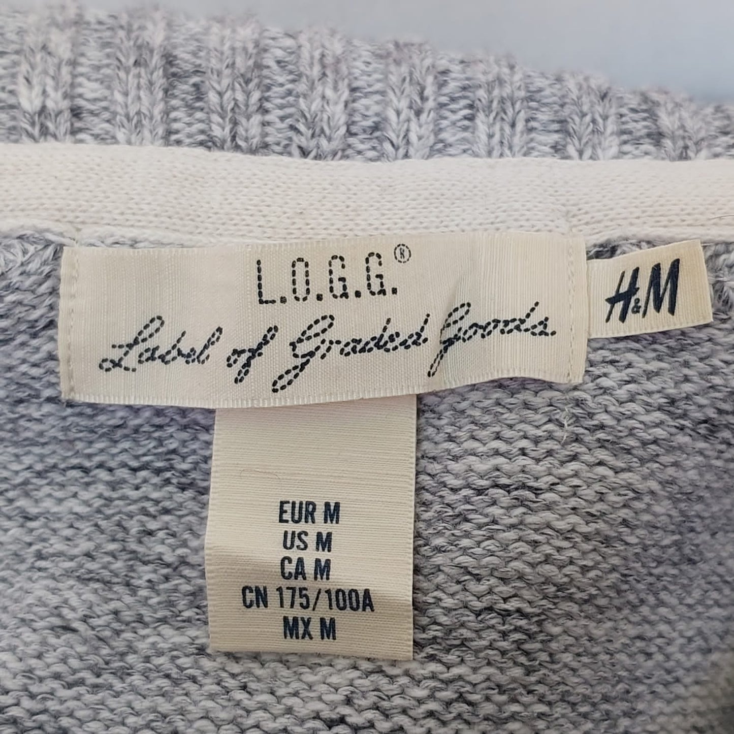 H&M X L.O.G.G High Collar Button Sweater Mens M