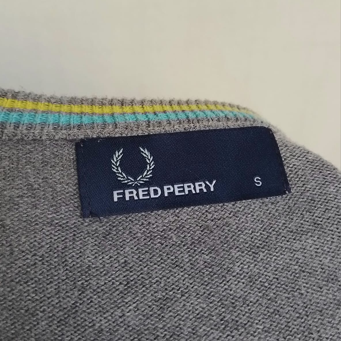 Fred Perry 100% Cotton Pullover Sweater Mens S