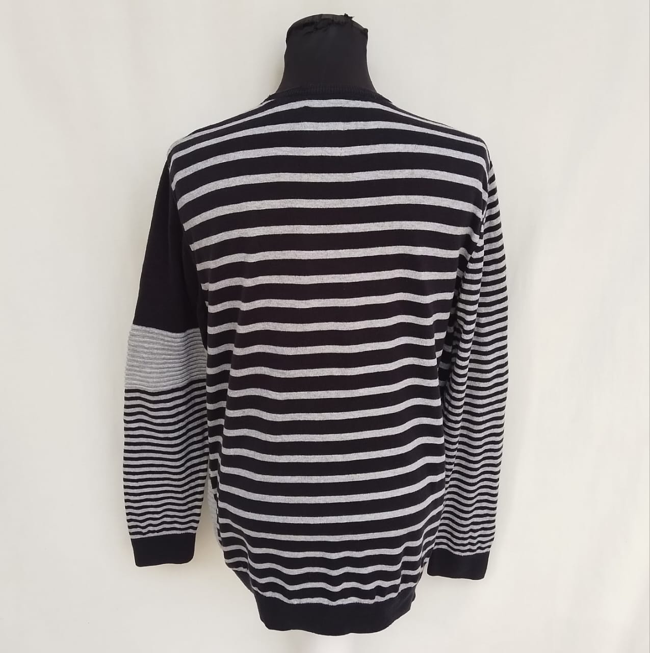 Desigual Patchwork Cotton/Acrylic Pullover Sweater Mens L