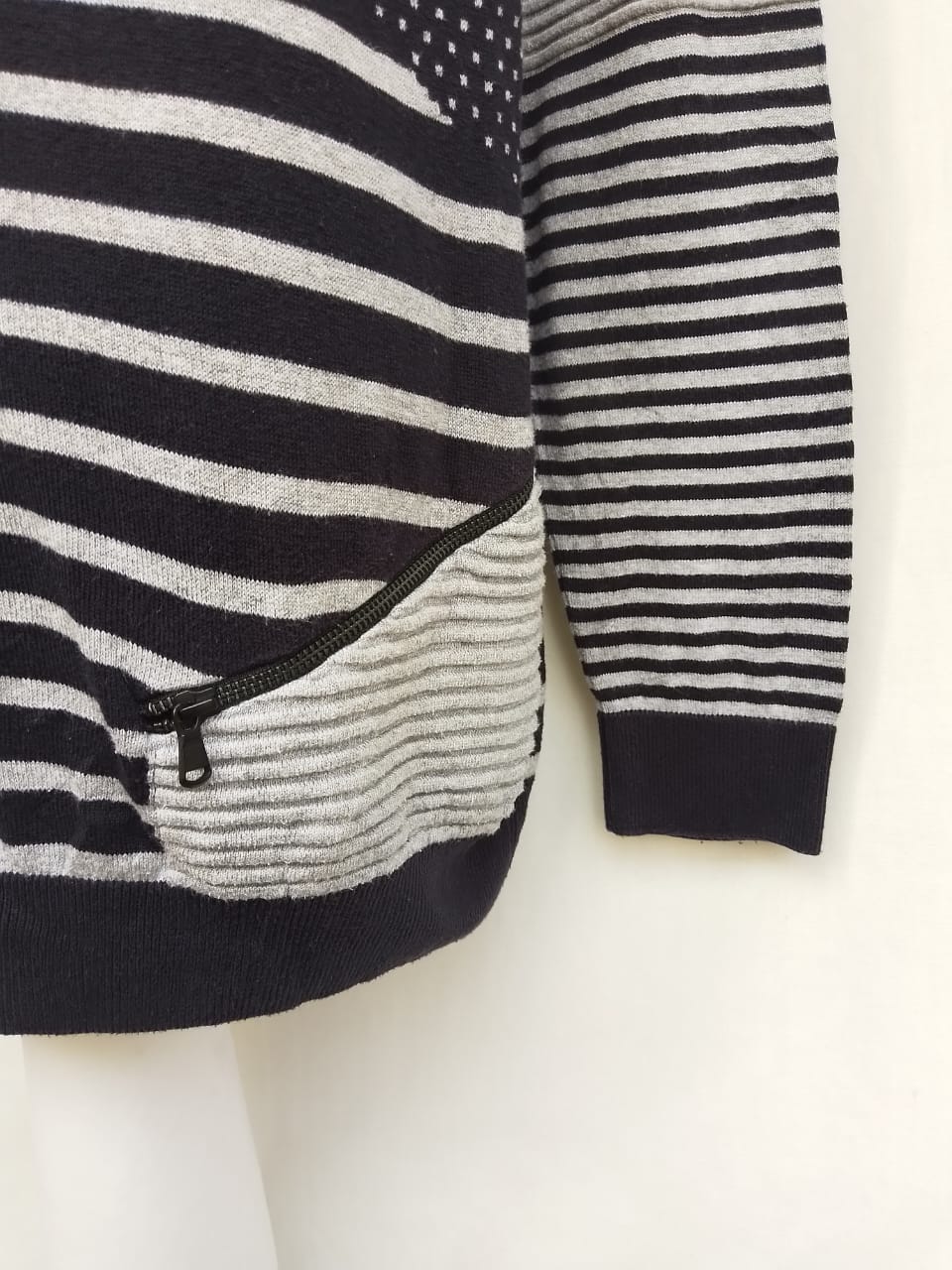 Desigual Patchwork Cotton/Acrylic Pullover Sweater Mens L