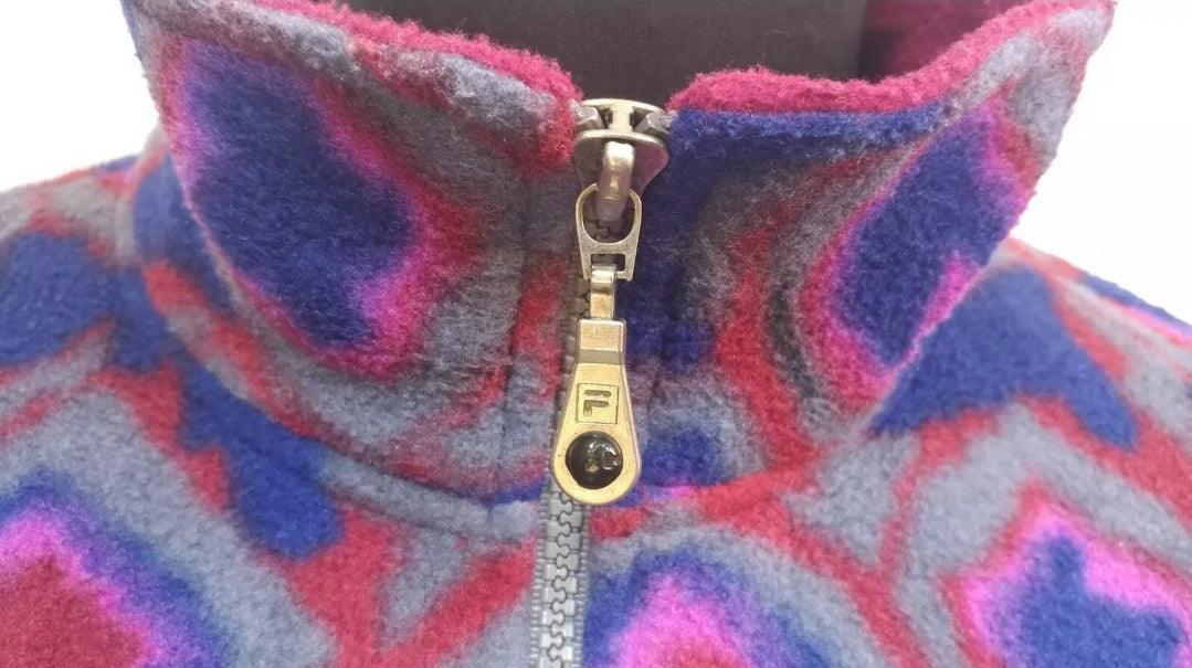 Vintage 90s Fila Magic Line Fleece Polartec Sweater Size M