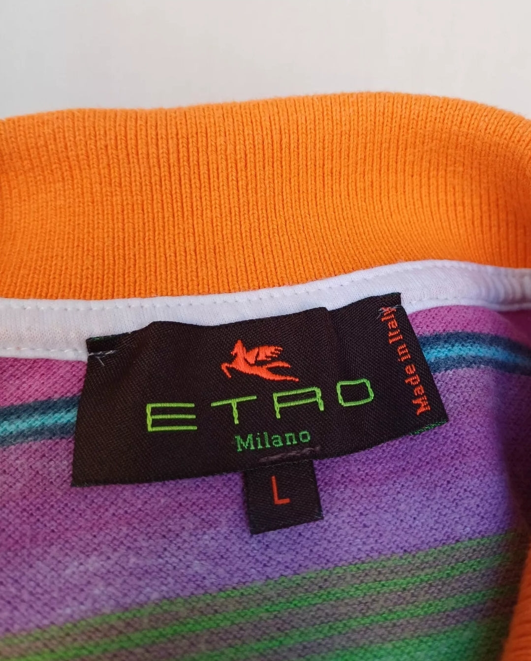 Etro Milano Cotton Polo Button Shirt Mens L