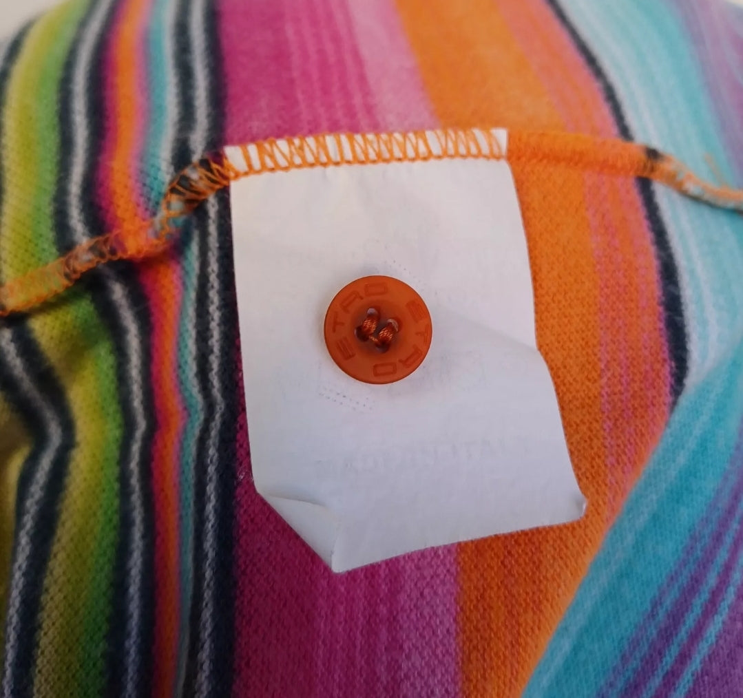 Etro Milano Cotton Polo Button Shirt Mens L
