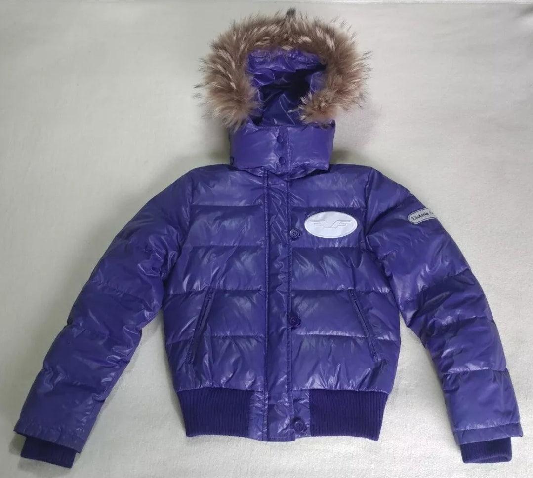 Victoria Couture X Hello Kitty Womens Real Fur Down Puffer Jacket XS