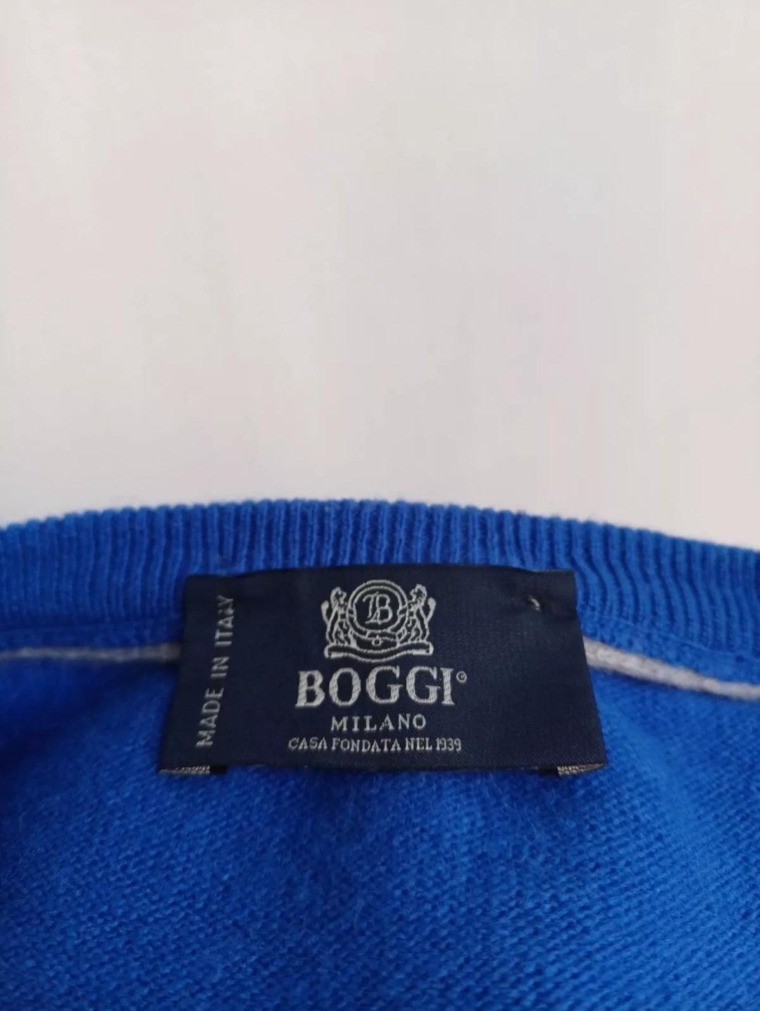 Boggi Milano Virgin Wool V-Neck Sweater Mens S