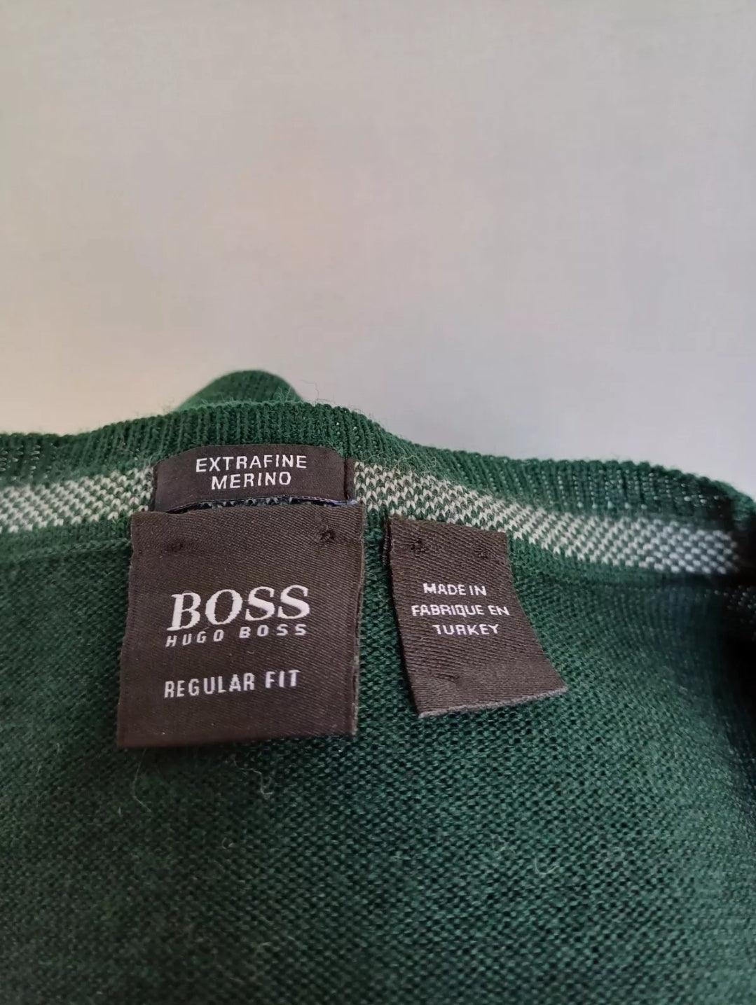 Hugo Boss Regular Fit Merino Wool Button Cardigan Sweater Size Men XL