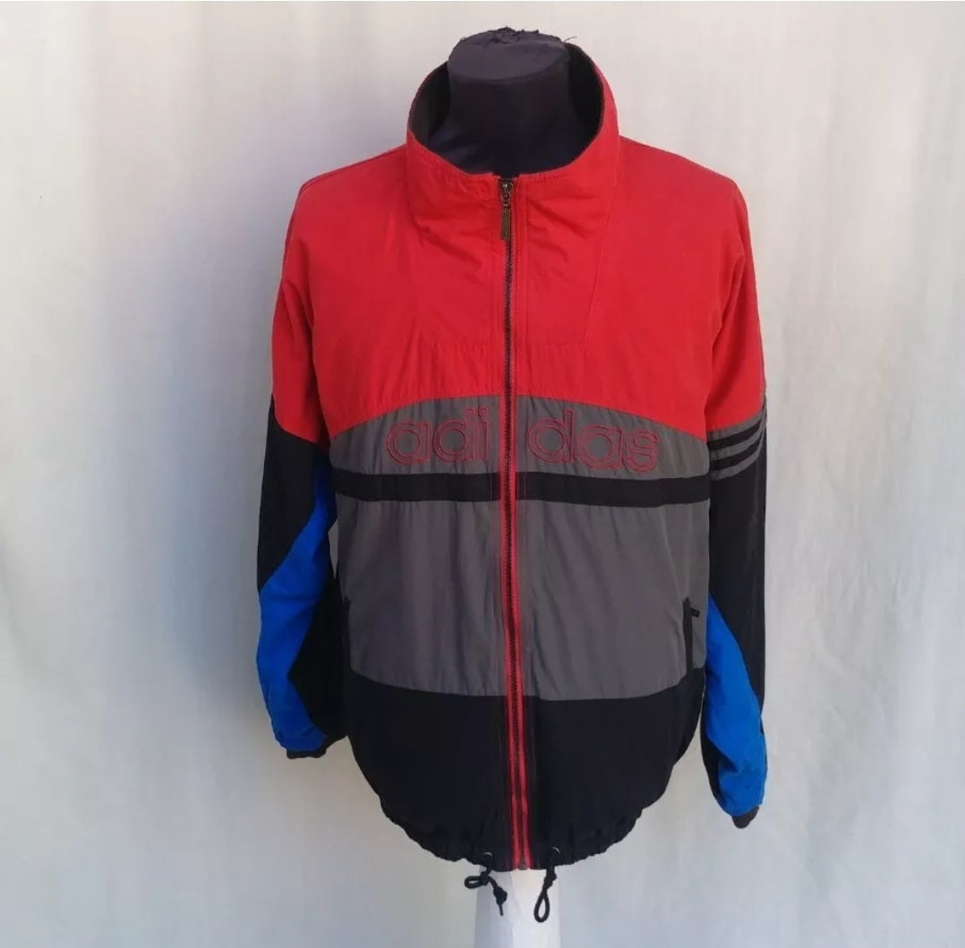 Vintage 90s Adidas Spell Out Track Top Jacket Mens L