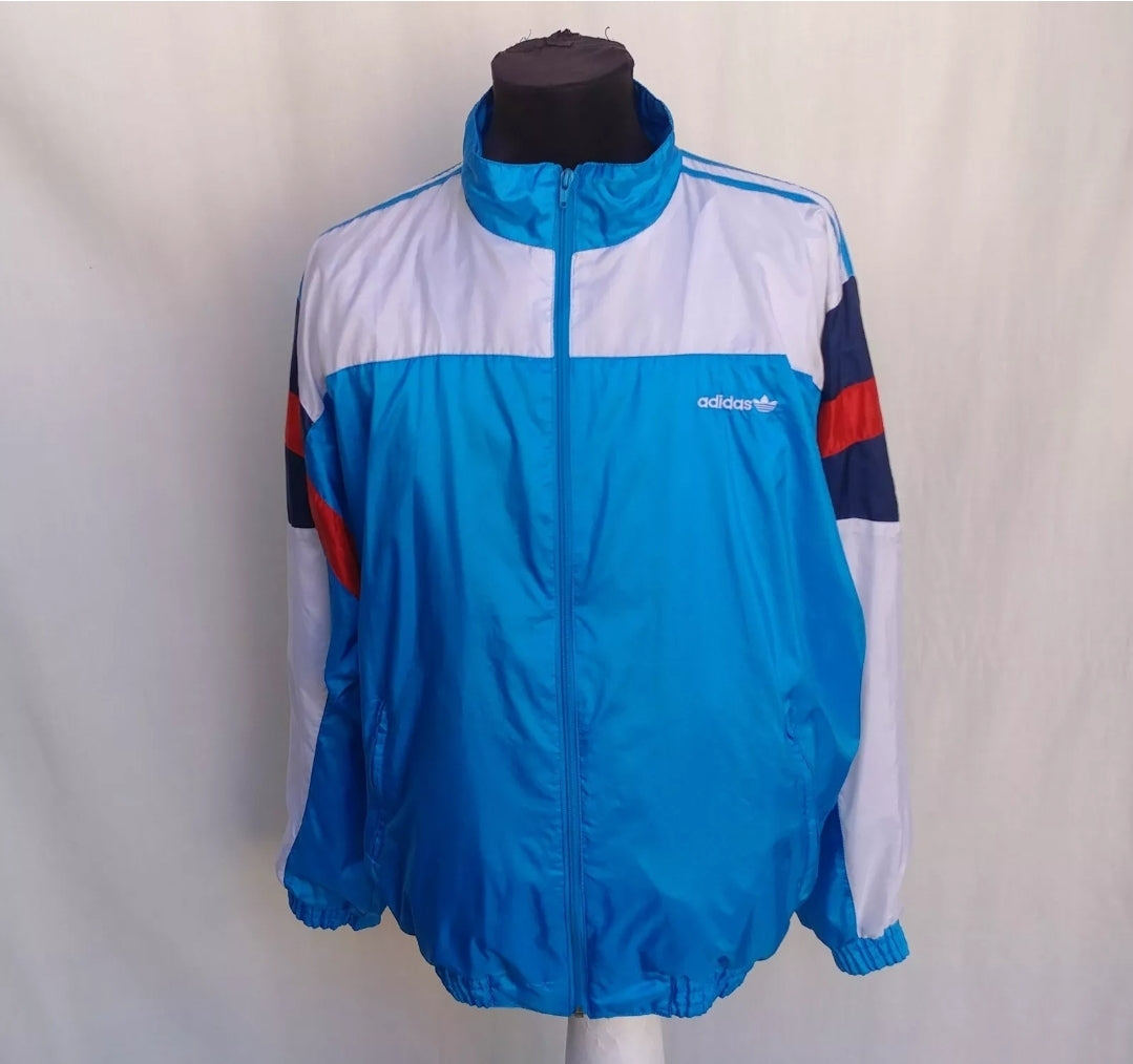 Vintage 90s Adidas Nylon Track Top Jacket Mens M