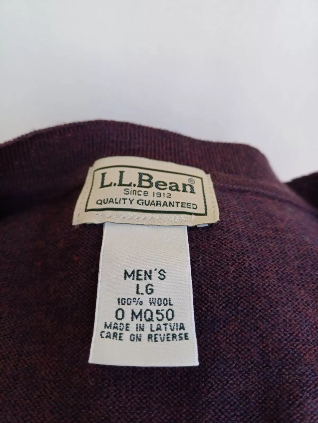 New Without Tags LL Bean 100% Wool Pullover Sweater Mens L