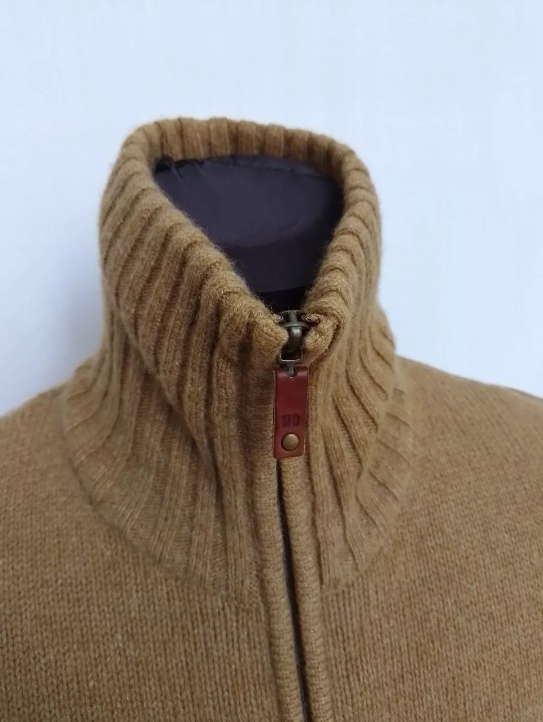 Massimo Dutti Full Zip Wool Sweater Mens L