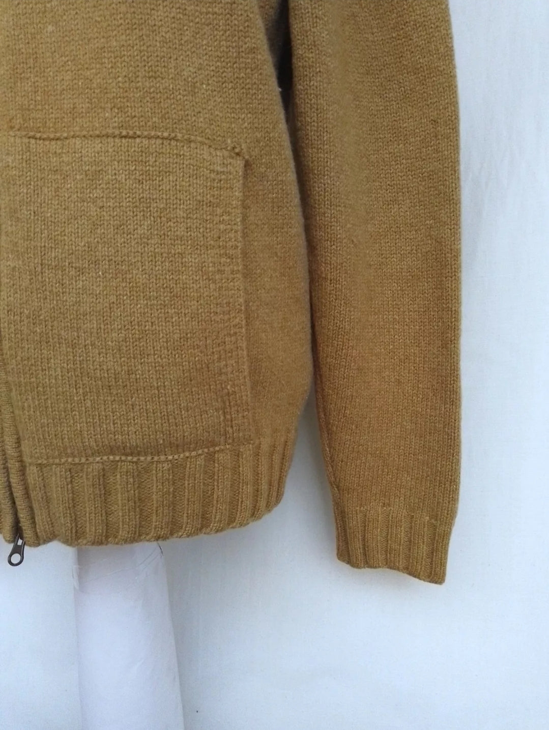 Massimo Dutti Full Zip Wool Sweater Mens L