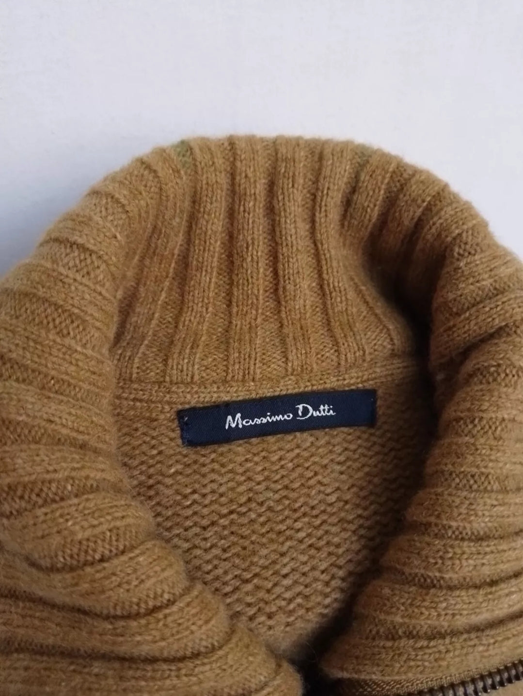 Massimo Dutti Full Zip Wool Sweater Mens L