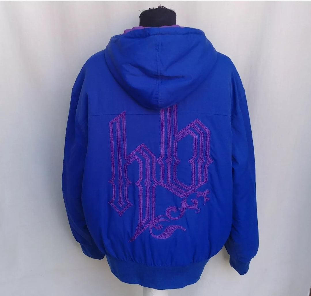 Hoodboyz Big Logo Hooded Bomber Jacket Mens XL