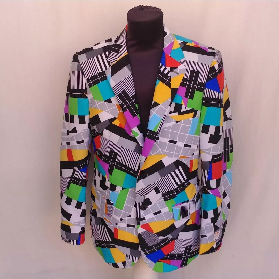 New Without Tags OppoSuits Mens Fun Geometric Festival Blazer Jacket EU 50/US 40