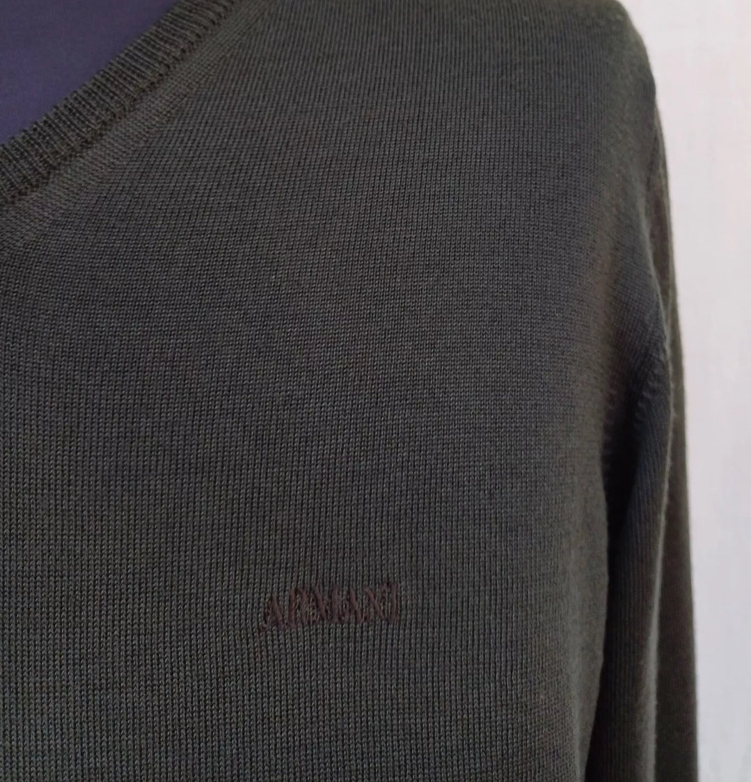 Armani Collezioni Virgin Wool Pullover Sweater Size 52