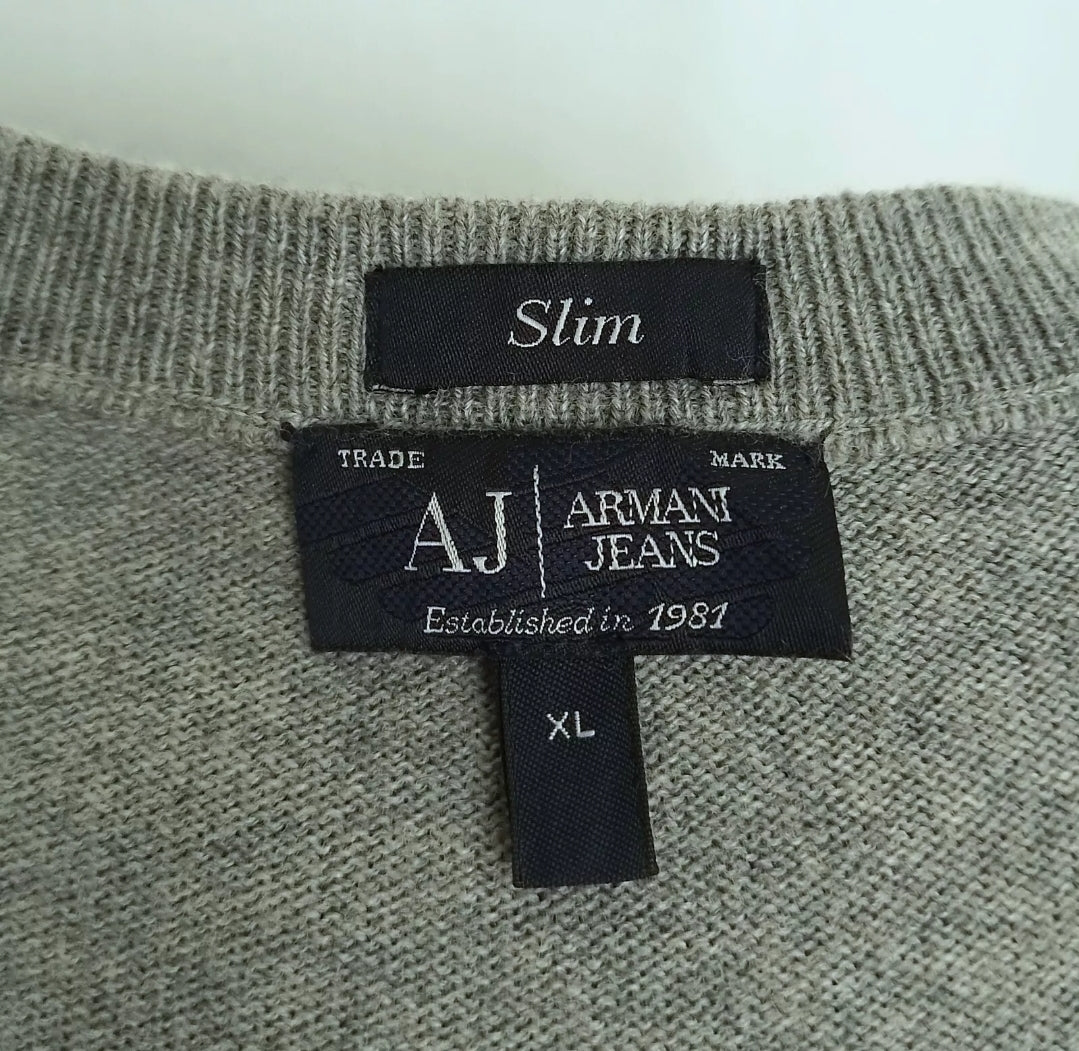 Armani Jeans Slim Fit Cotton/Wool Pullover Sweater Mens XL