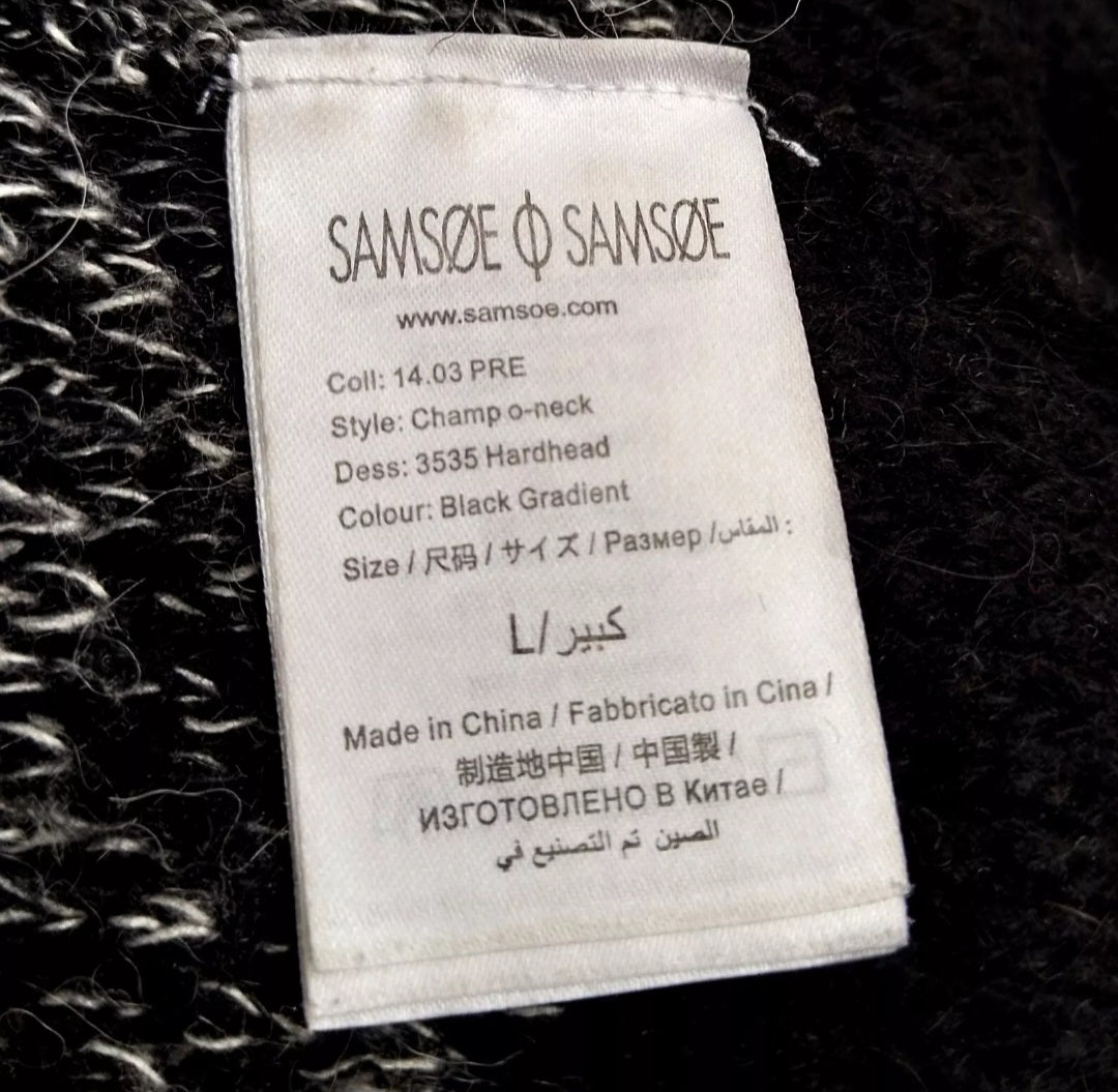 Samsoe Alpaca/Viscose Crew Neck Pullover Sweater Mens L