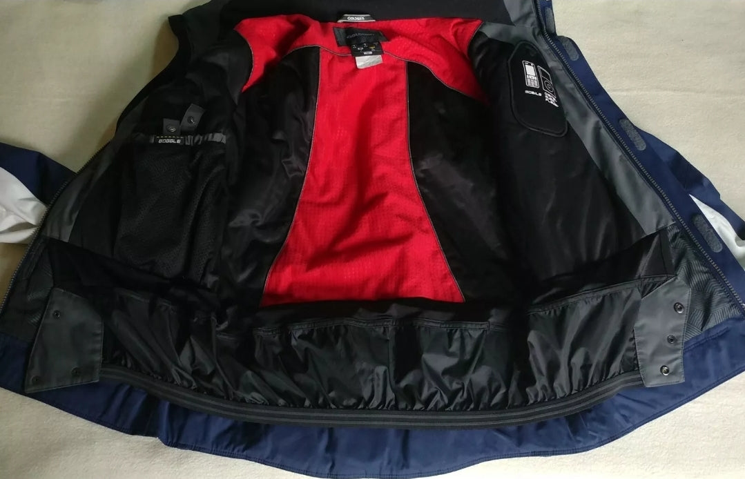 Goldwin Snowboarding Ski Jacket Blue W/Removable Hood Mens S