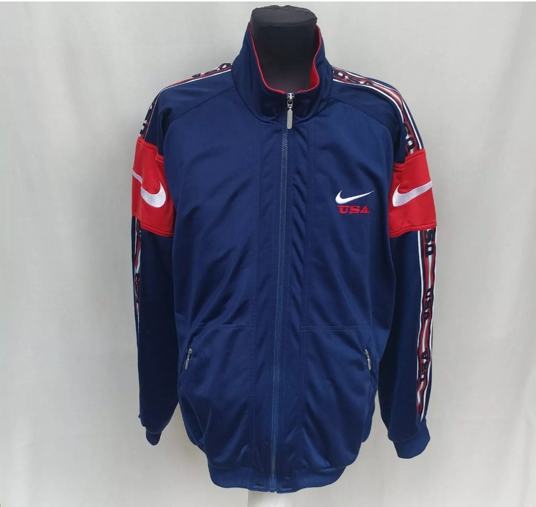 Vintage USA Nike Track Top Jacket Swoosh Logo Mens L